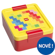 Lego Brick Pattern Red/Yellow krabička na oběd 170 x 135 x 69 mm