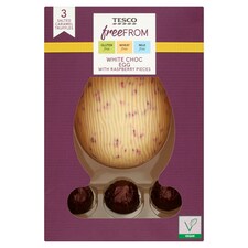 Tesco Free From White Chocolate And Raspberry Egg And Truffels 120G