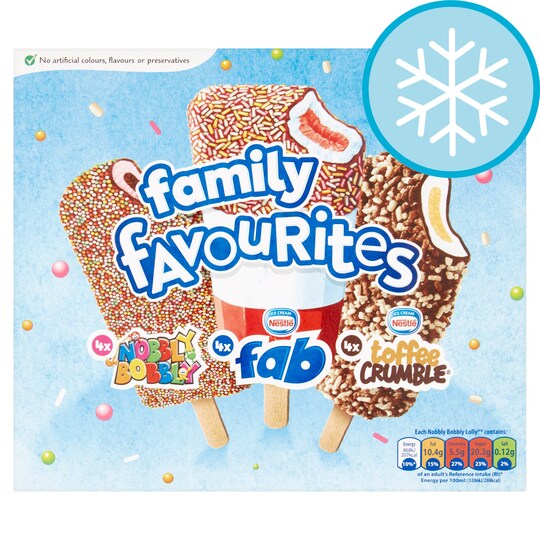 Nestle Fab Family Favourite Mixed 12 Lollies 752ml Tesco Groceries