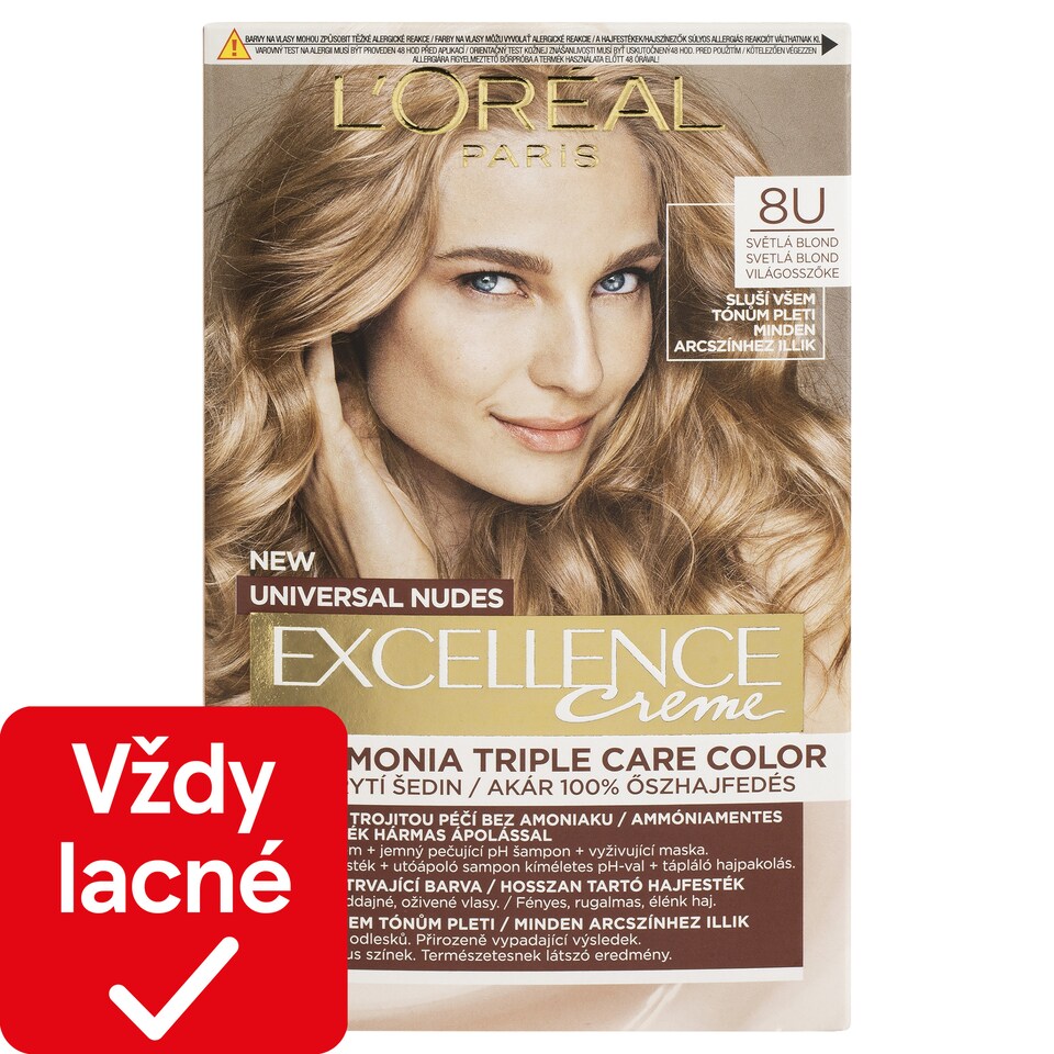 L'Oréal Paris Excellence Creme Universal Nudes permanentná farba na vlasy 8 U Svetlá blond