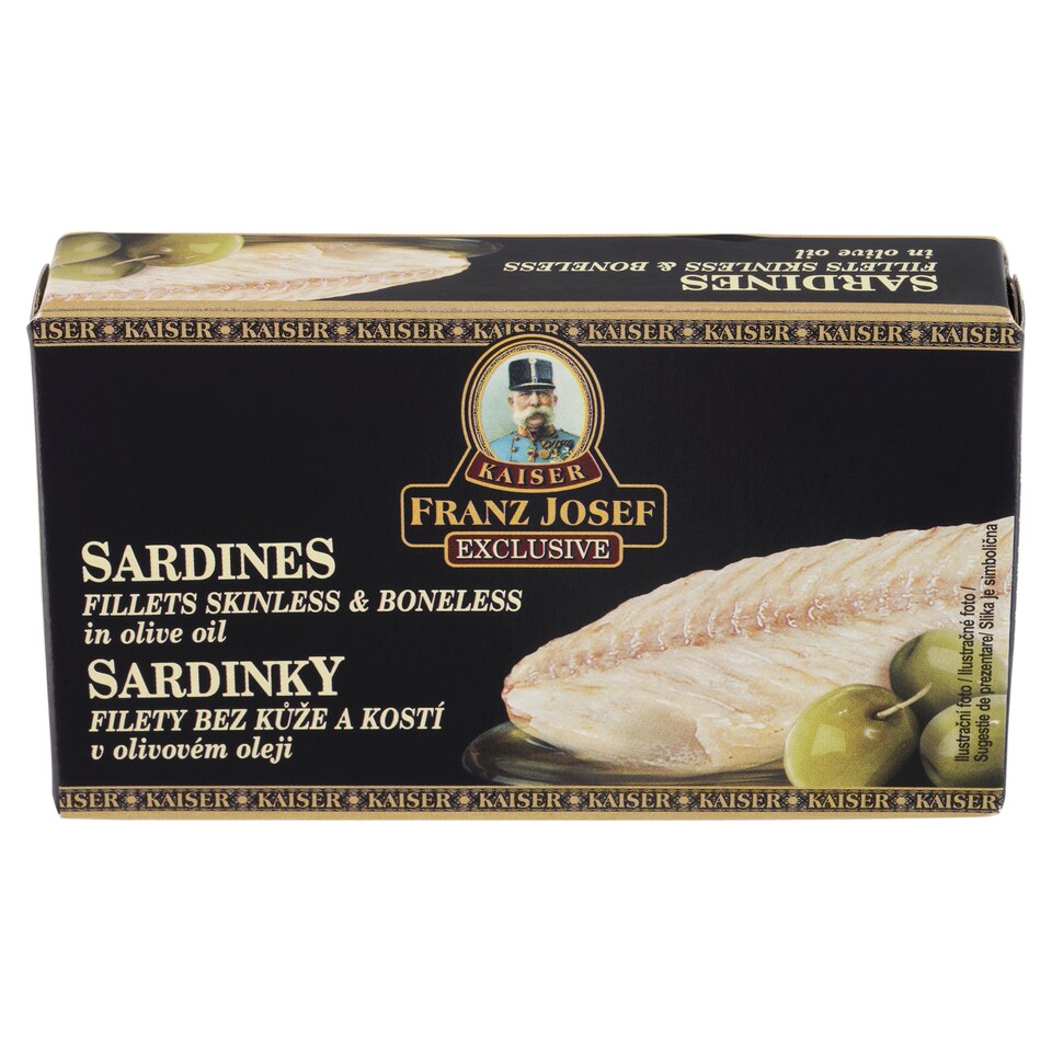 obrázok 1 z Franz Josef Kaiser Exclusive Sardinky filety bez kože a kostí v olivovom olej 90 g