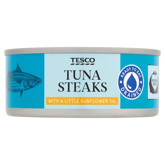 Tesco Drained Tuna Steak In Sunflower Oil 110G Tesco Groceries