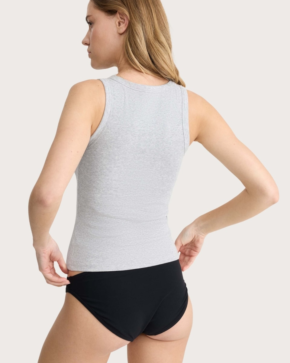 image 1 of F&F Cotton Rich Contour Ribbed Secret Support Vest in Grey Marl