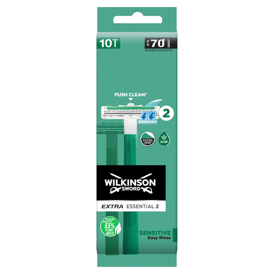 image 1 of Wilkinson Sword Extra 2 Sensitive Disposable Razor 10 Pack