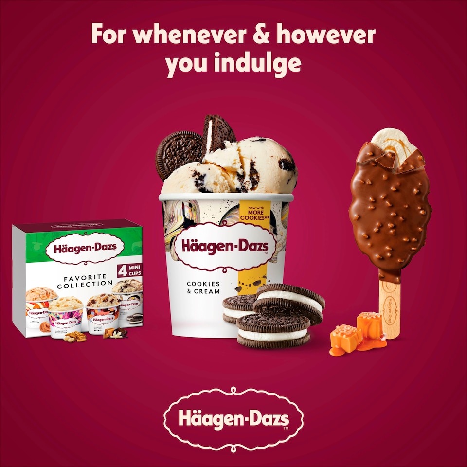 image 1 of Haagen-Dazs Vanilla Ice Cream Collection Mini Cups 4X95ml