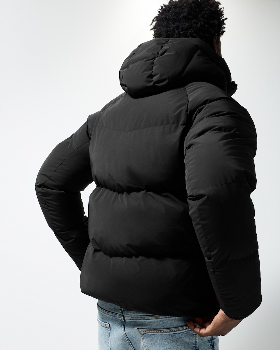 image 1 of F&F Hooded Puffer Jacket in Black