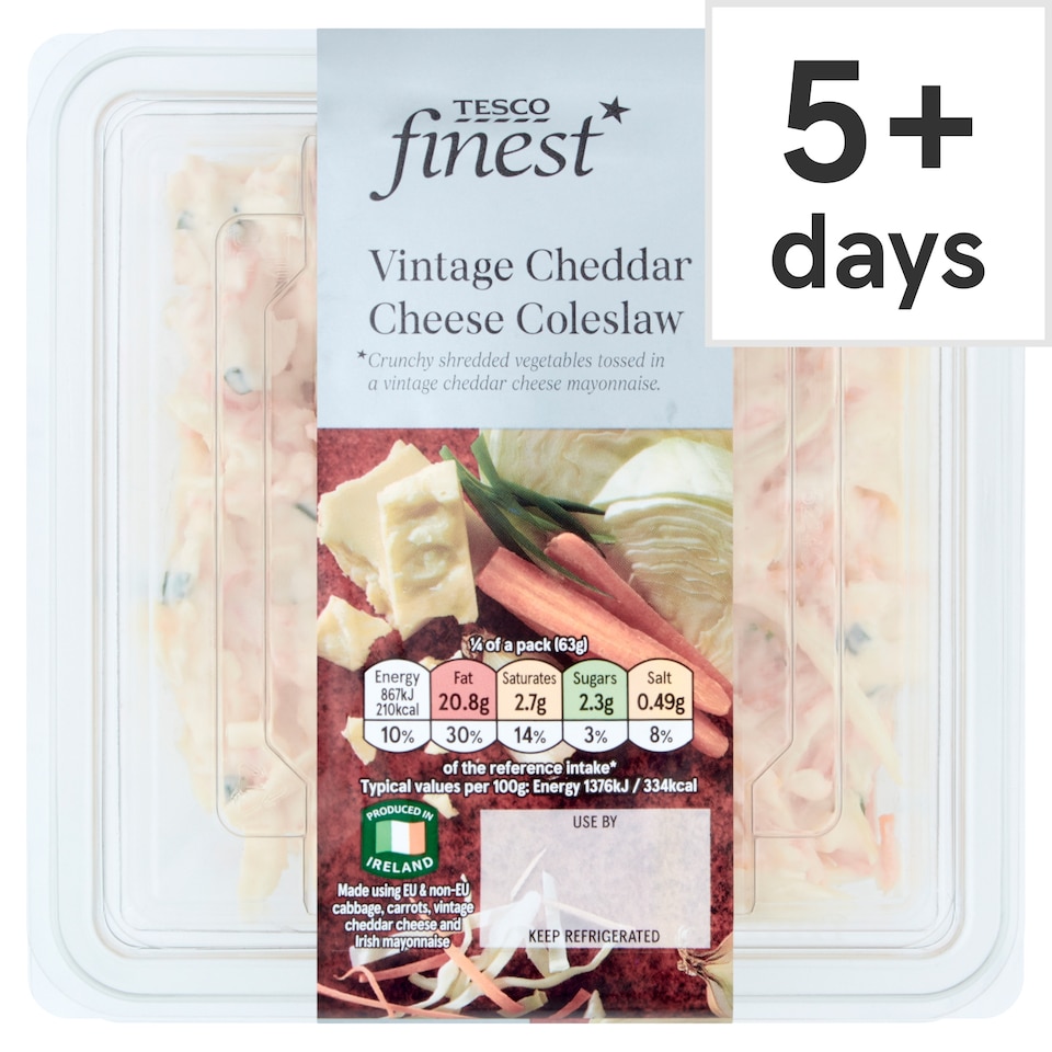 Tesco Finest Vintage Cheddar Cheese Coleslaw 250G