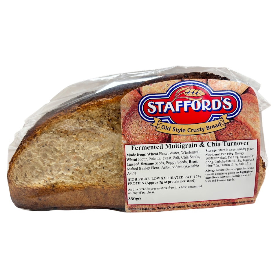 STAFFORDS BAKERY FERMENTED MULTIGRAIN & CHIA TURNOVER 330G