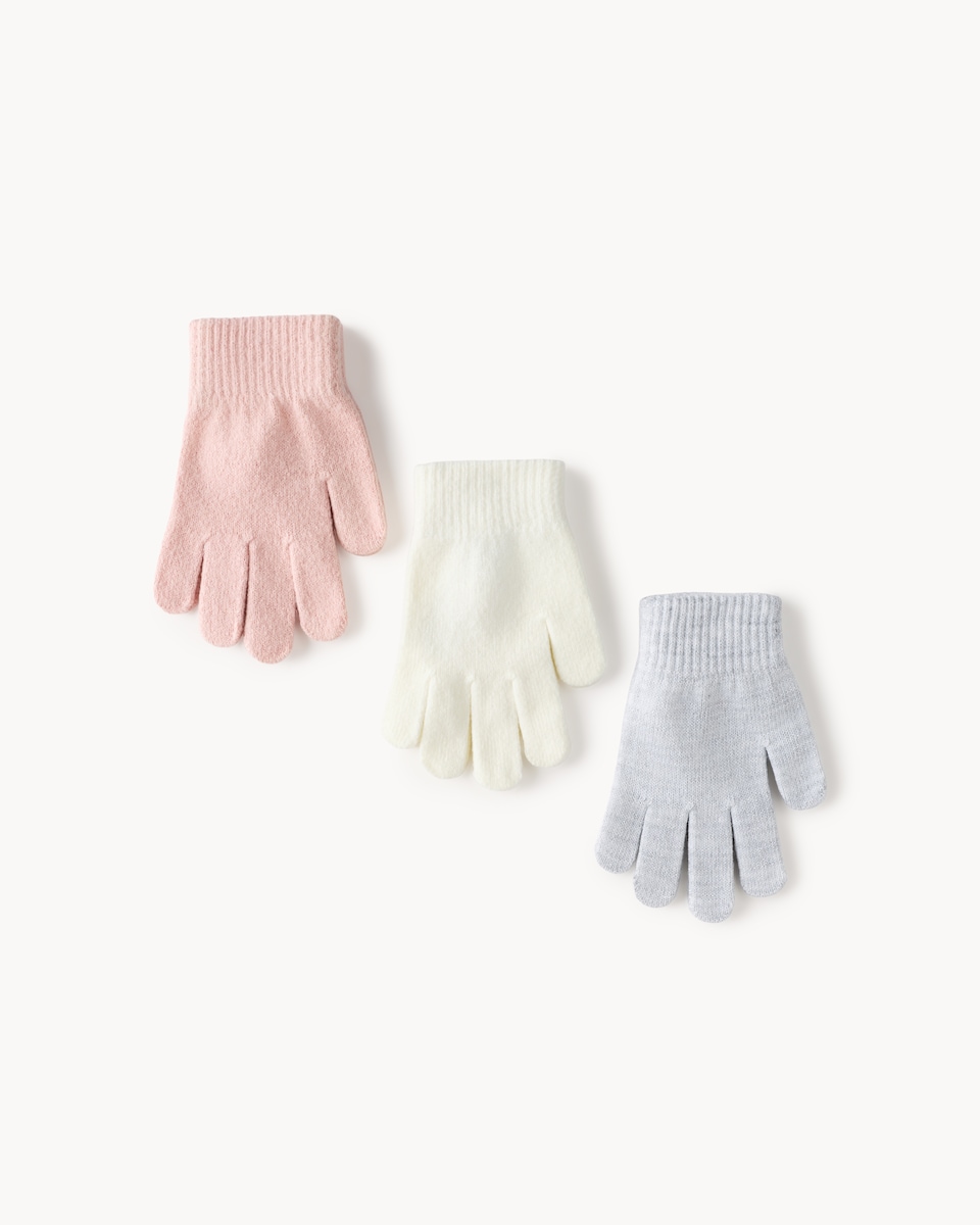 image 1 of F&F Girls 3-Pack Magic Gloves in Multi