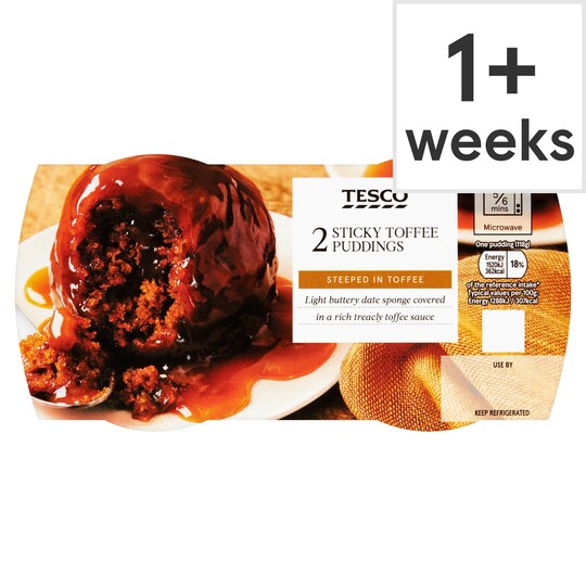 Tesco 2 Sticky Toffee Pudding 235G Tesco Groceries