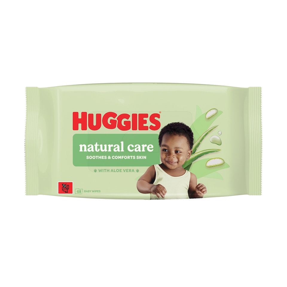 Huggies Natural Care 0% Plastic Baby Wipes 1x48 Wipes