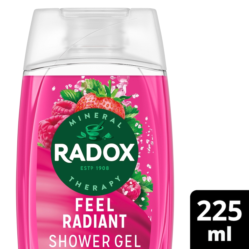 image 1 of Radox Strawberry Feel Radiant Shower Gel Body Wash 225ml
