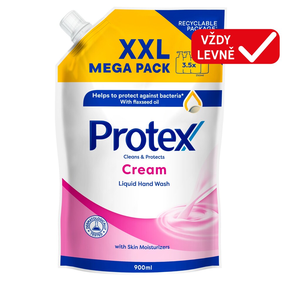 Obrázek 1 pro produkt Tekuté mýdlo Protex Cream - náhr. náplň - 900 ml