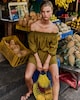 image 1 of The F&F Edit Lyocell Blend Pleated Belted Co-ord Shorts in Olive