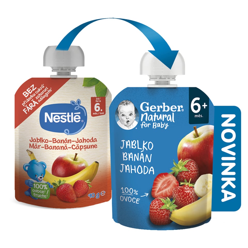obrázok 1 z GERBER Natural kapsička jablko, banán a jahoda 90 g