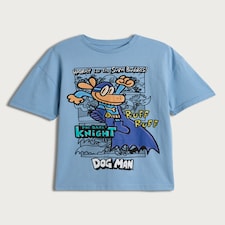 Dog Man Pure Cotton The Bark Knight T-Shirt in Blue
