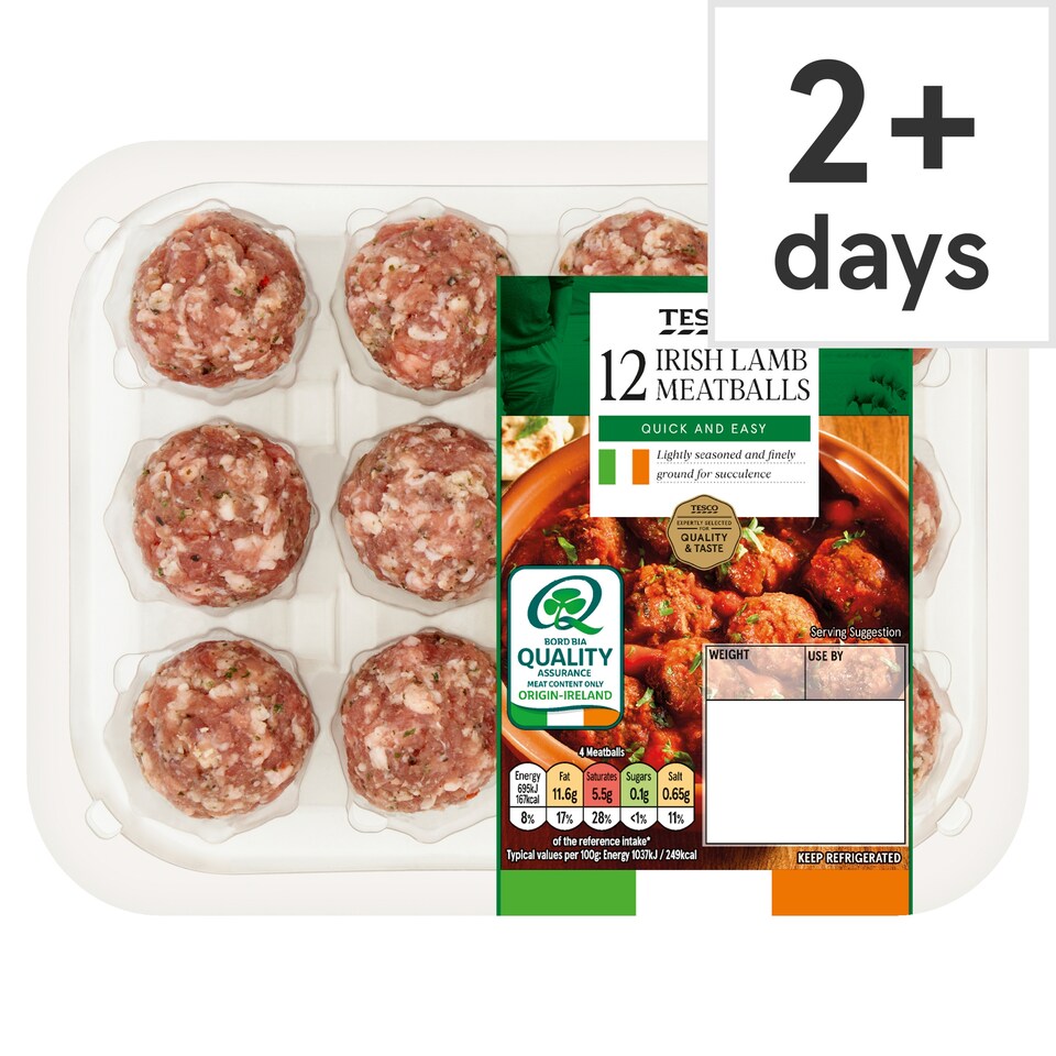 Tesco 12 Irish Lamb Meatballs 240g