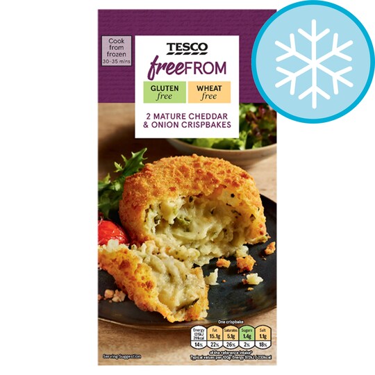 Tesco Free From 2 Mature Cheddar & Onion Crisp Bakes 270G Tesco Groceries