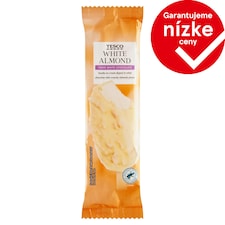 Tesco Mrazený krém vanilkový v bielej čokoláde s kúskami mandlí 84 g