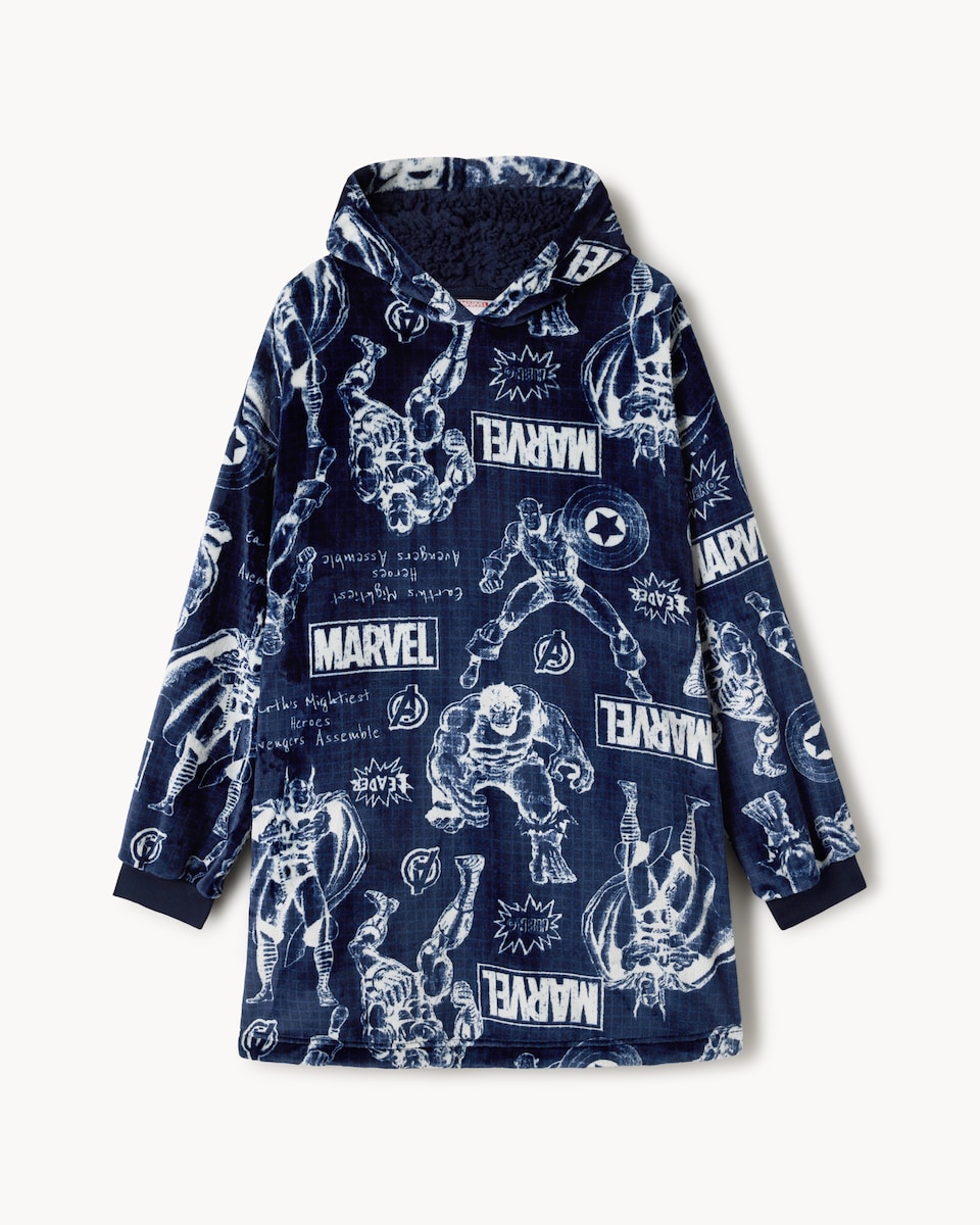 image 1 of Marvel Fleece Hoodie in Black