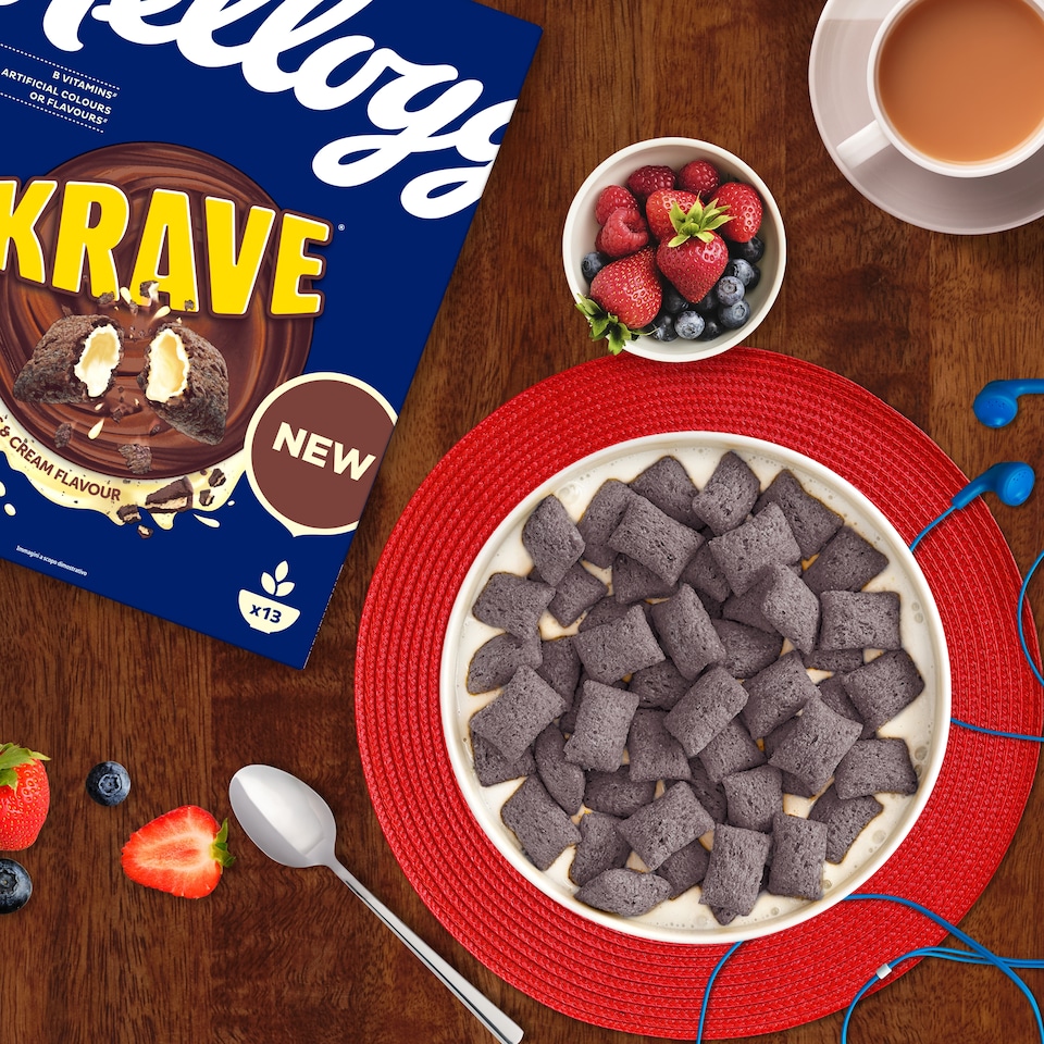 image 1 of Kellogg's Krave Cookies & Cream Flavour Cereal 410G