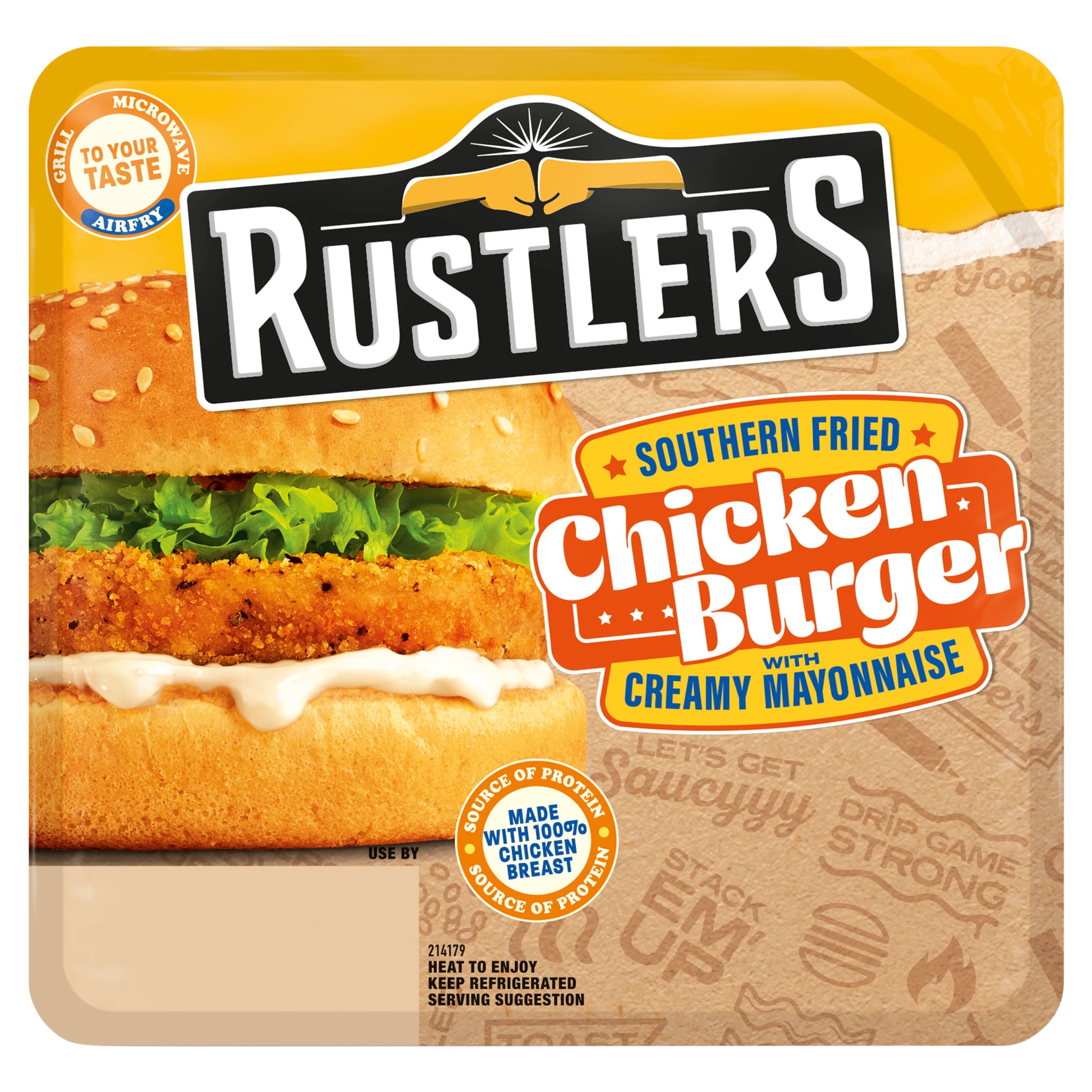 Rustlers Southern Fried Chicken Burger 132g