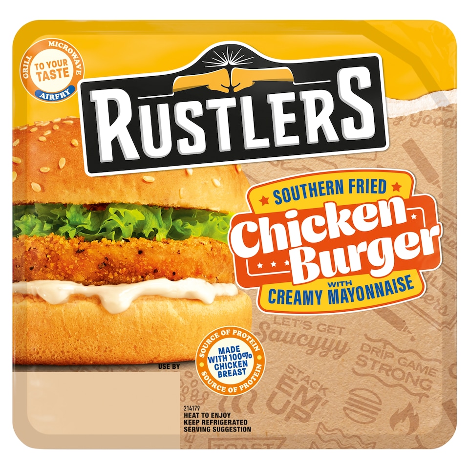 Rustlers Southern Fried Chicken Burger 132g