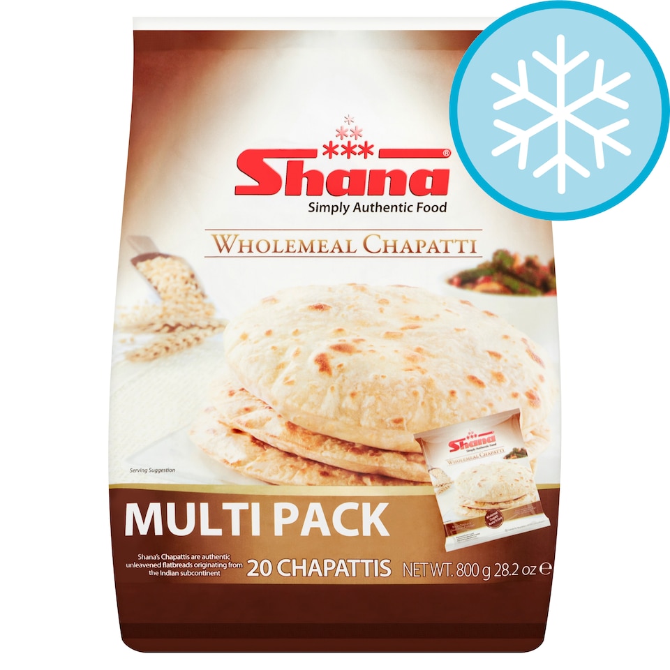 Shana Plain Multipack Chapatti 20 Pack 800G