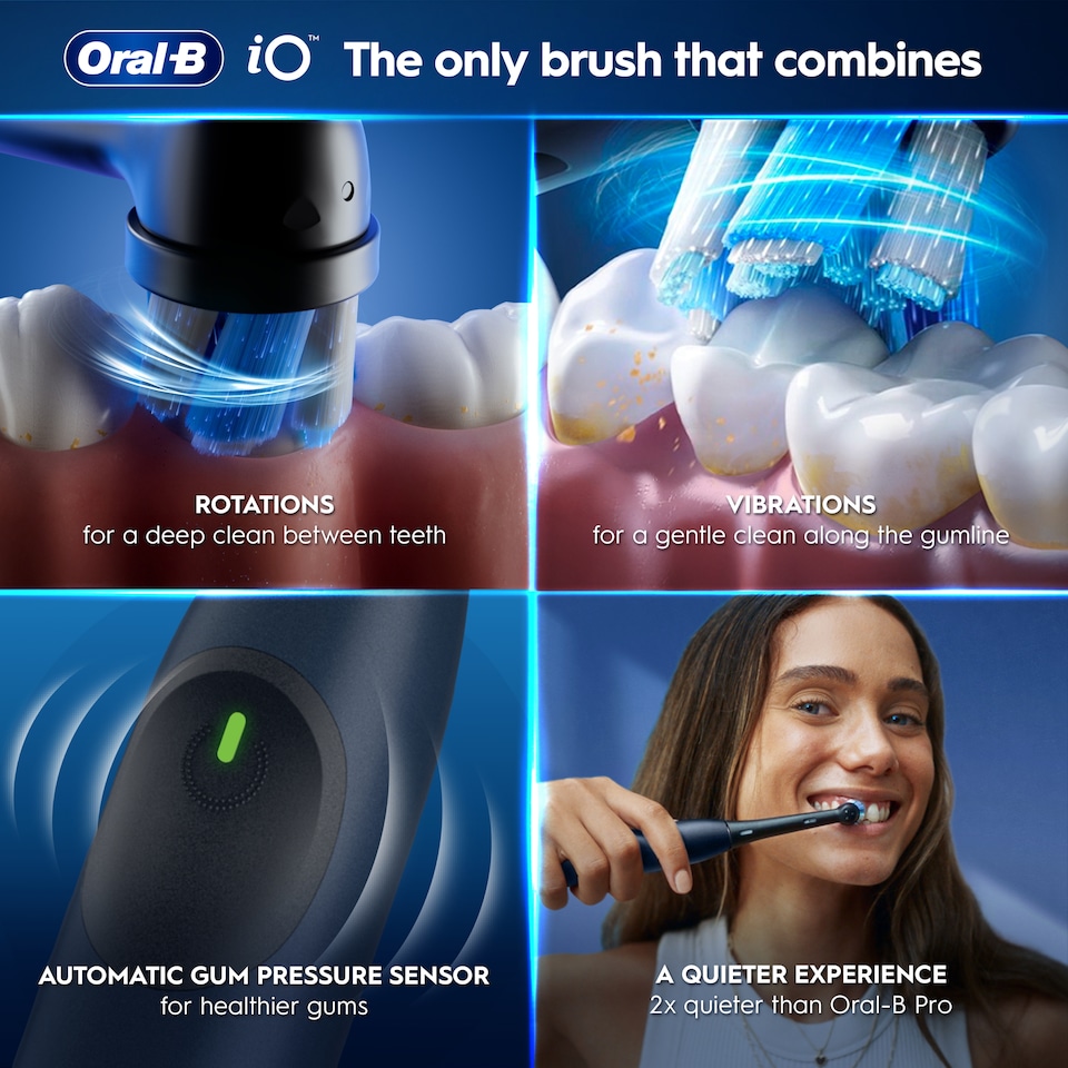 image 1 of Oral-B iO2 Series Ocean Blue Electric Toothbrush & Travel Case Limited Edition