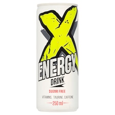 X Energy drink Sugarfree can 250 ml