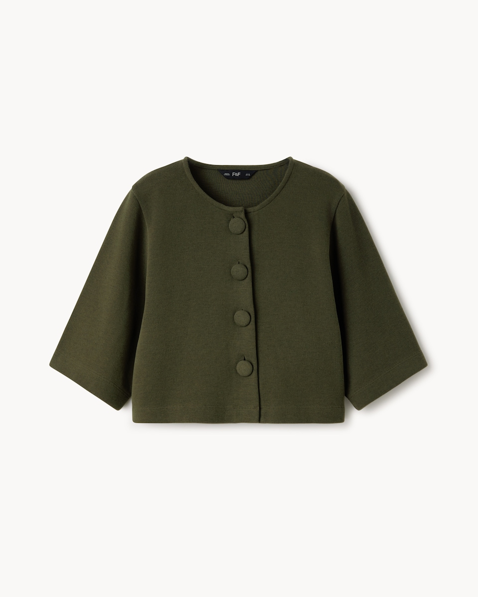 image 1 of F&F Brushed Crew Neck Co-ord Top in Olive