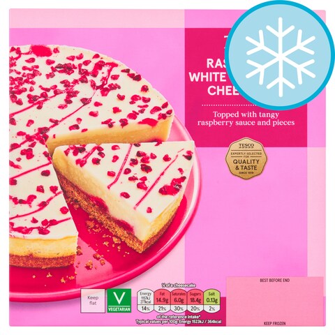 Tesco Raspberry Topping Tesco Raspberry & White Chocolate Cheesecake 455g - Tesco Groceries