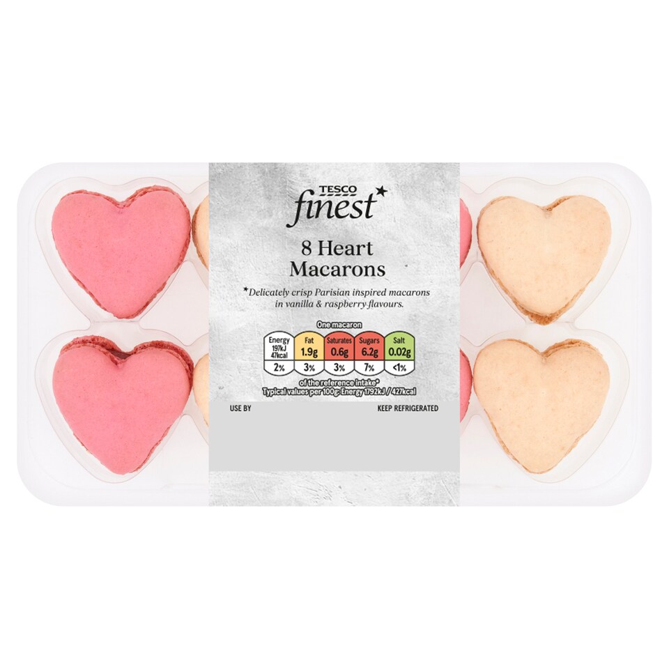 Tesco Finest 8 Heart Macarons 88g Tesco Groceries