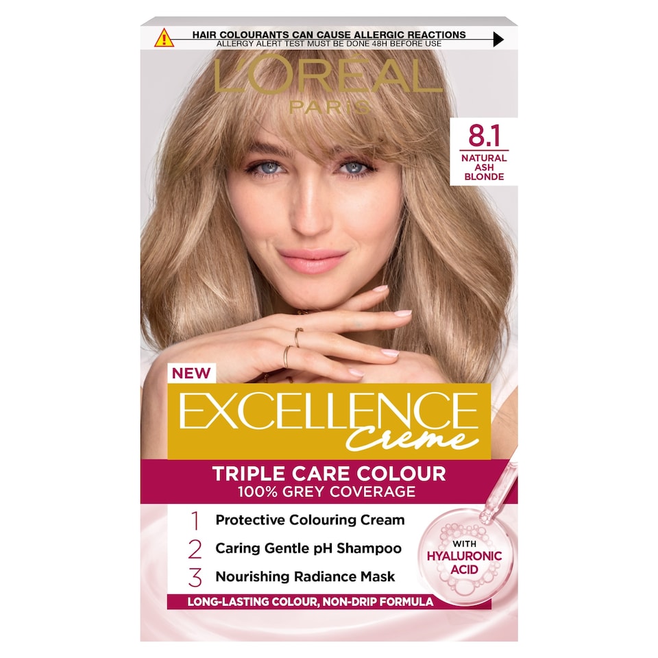 image 1 of L'Oreal Paris Excellence Core 8.1 Natural Ash Blonde Permanent Hair Dye