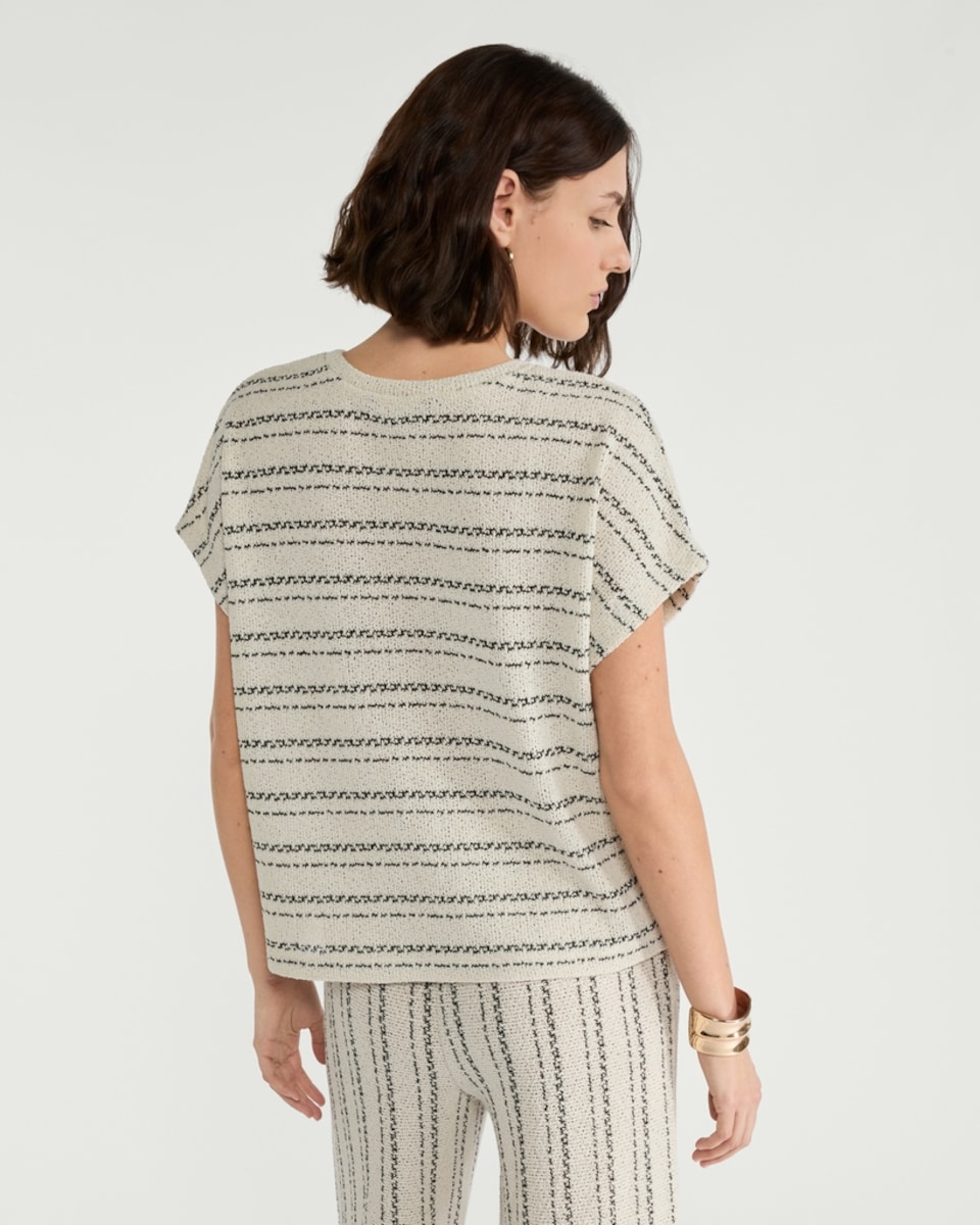 image 1 of F&F Striped Short Sleeved Co-ord Top in Multi