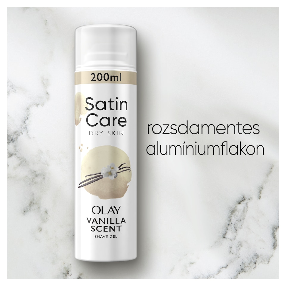 Gillette Satin Care Női Borotvazselé, Vanilla Scent with Olay, 200 ml 1. kép