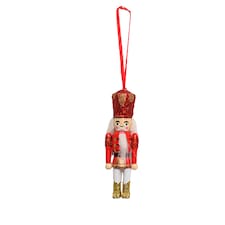 TESCO GOLD AND RED NUTCRACKER HANGING DECORATION