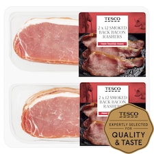 Tesco Smoked Twin Pack Back Bacon 2X360g