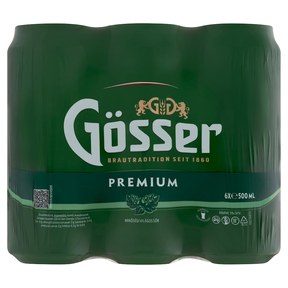 Gösser Premium minőségi világos sör 5% 6 x 500 ml   1. kép