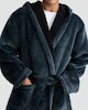 image 2 of F&F Fleece Herringbone Textured Dressing Gown in Teal