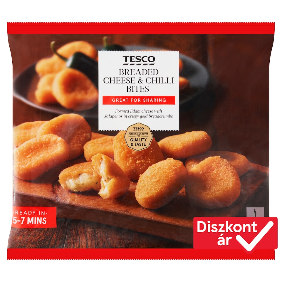 Tesco gyorsfagyasztott formázott edami sajt jalapenoval 500 g