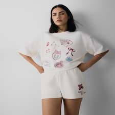 F&F Cotton Rich Dice Pyjama Set in Cream