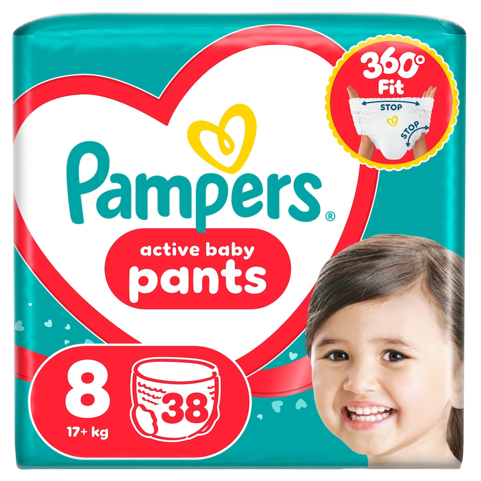 image 1 of Pampers Active Baby Pants Size 8, 38 Nappies, 17kg+