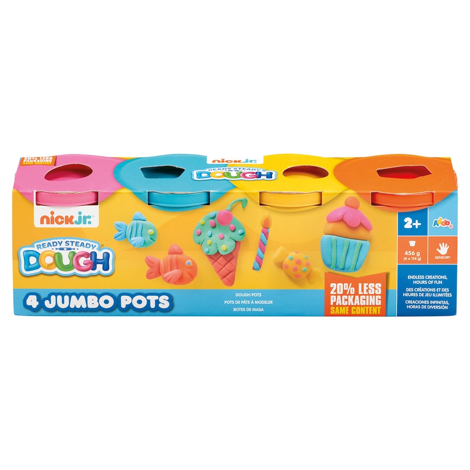 image 1 of Addo Nick Jr. Ready Steady Dough 4 Jumbo Dough Pots 4 x 114 g (456 g)