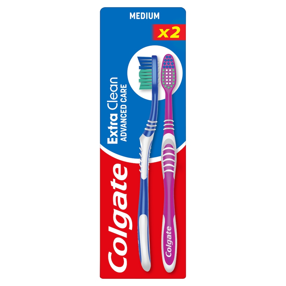Colgate Extra Clean közepes fogkefe 2 db  1. kép
