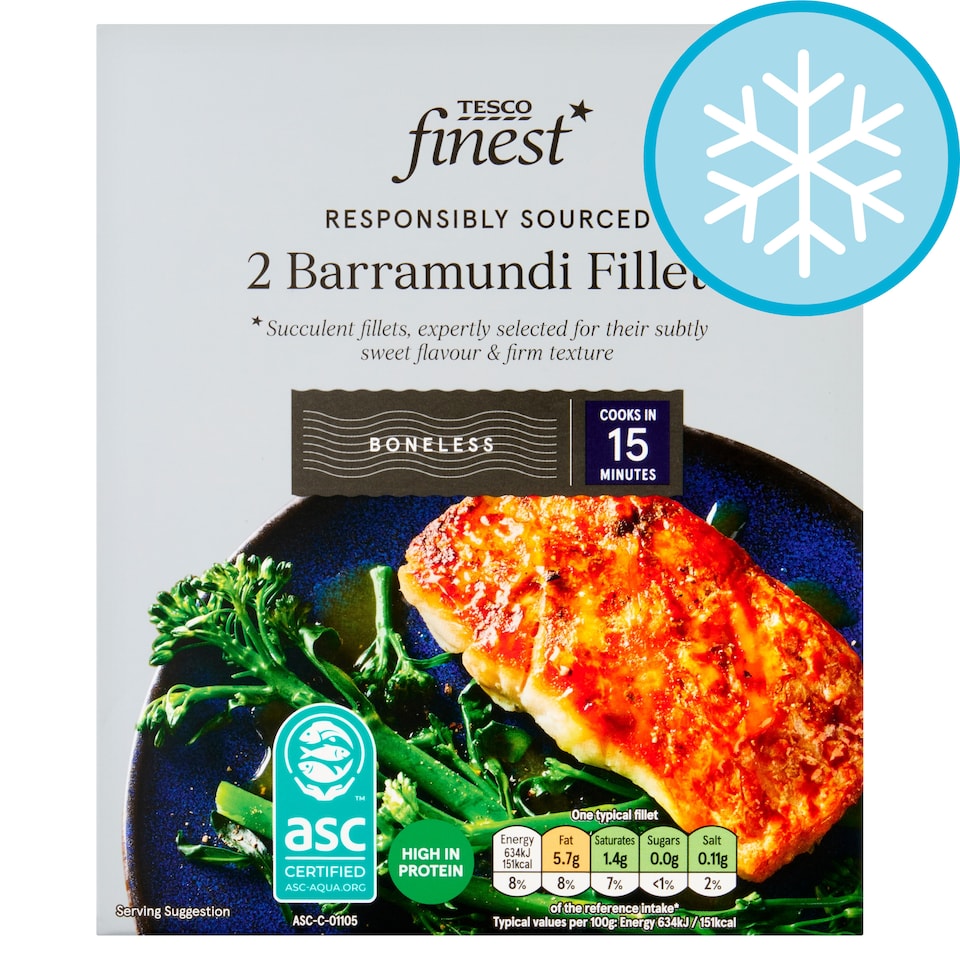 image 1 of TESCO FINEST 2 BARRAMUNDI FILLETS 260G