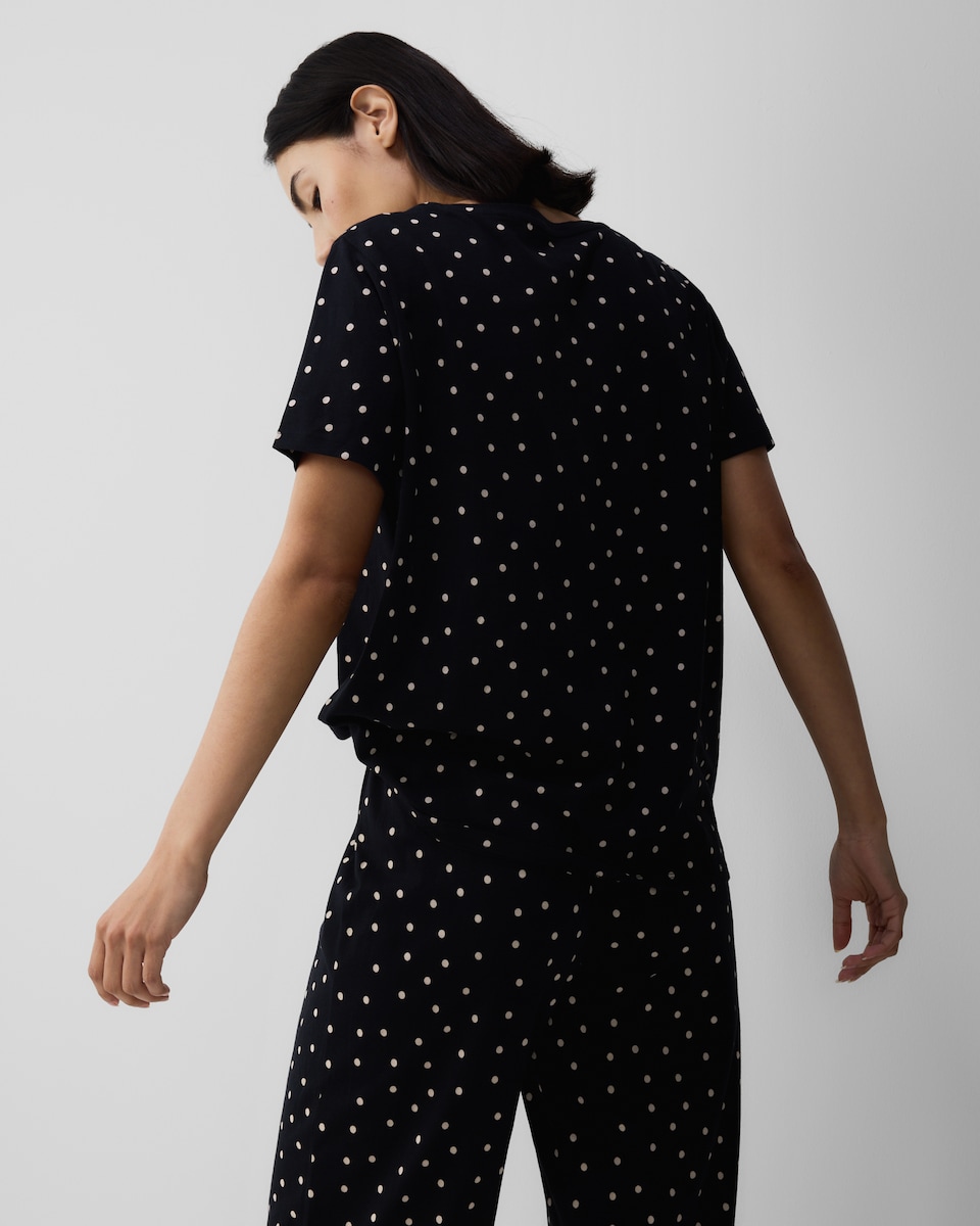 image 1 of F&F 2-Piece Pure Cotton Polka Dot Pyjama Set in Multi Black