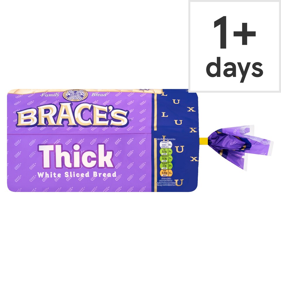 Brace's Family Bread - Luxury Thick White Sliced 800g