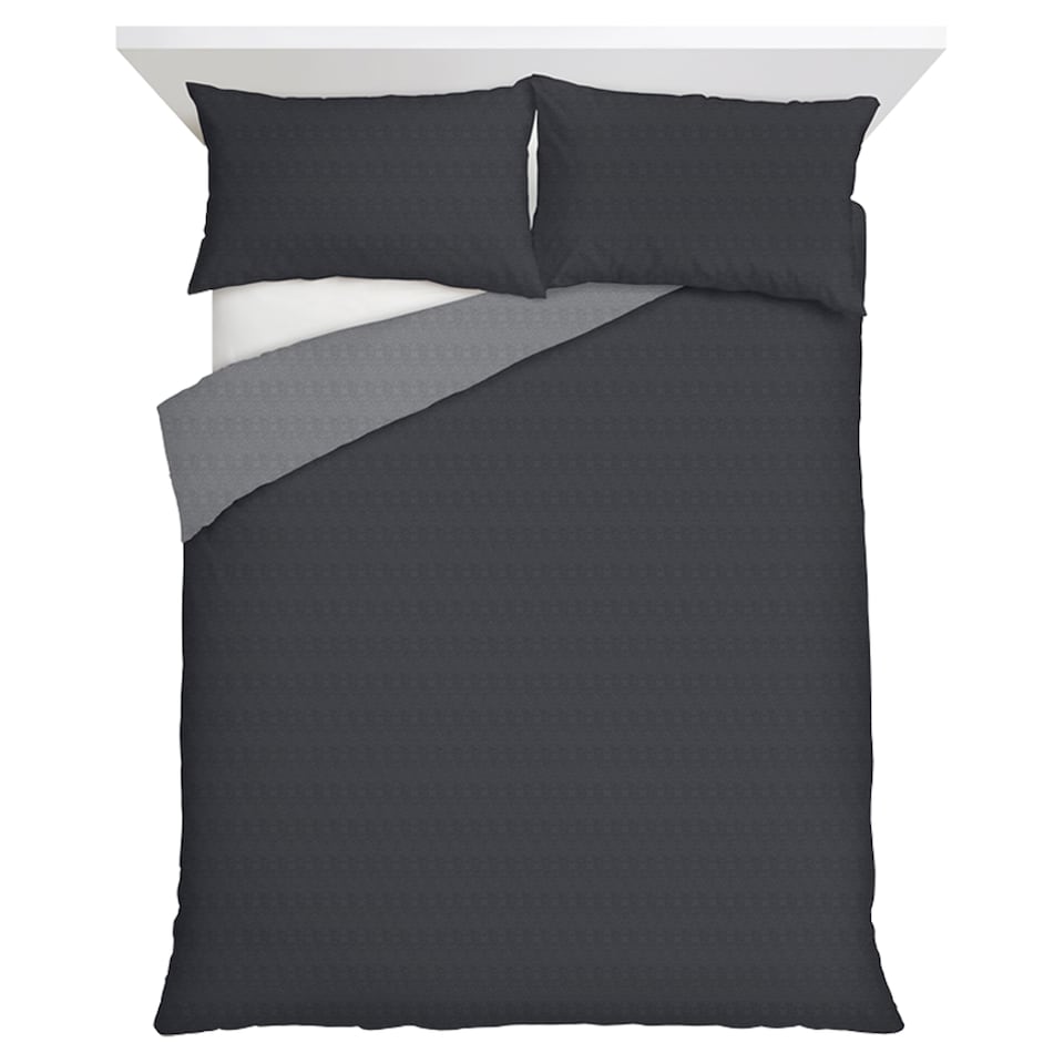 F&F Home Black Reversible Duvet Set Double