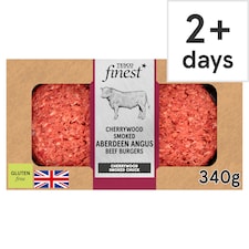 TESCO finest Cherrywood Smoked Beef Aberdeen Angus Beef Burgers 340g